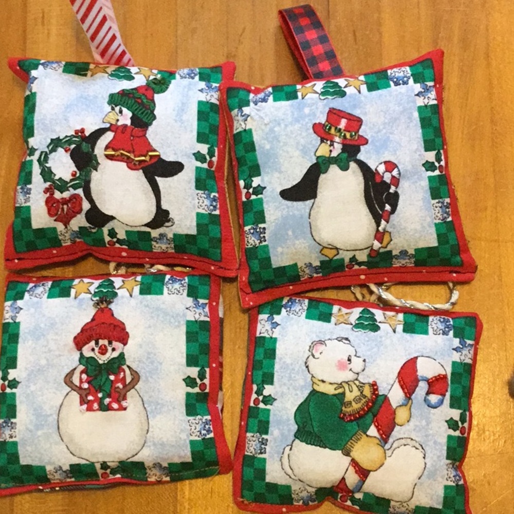 Handmade Christmas ornaments. Set of 4